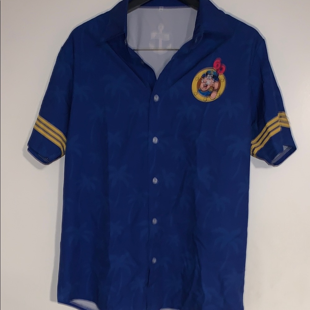 Blue and Yellow Casual Button Down Captain Crunch 60th Anniversary Shirt